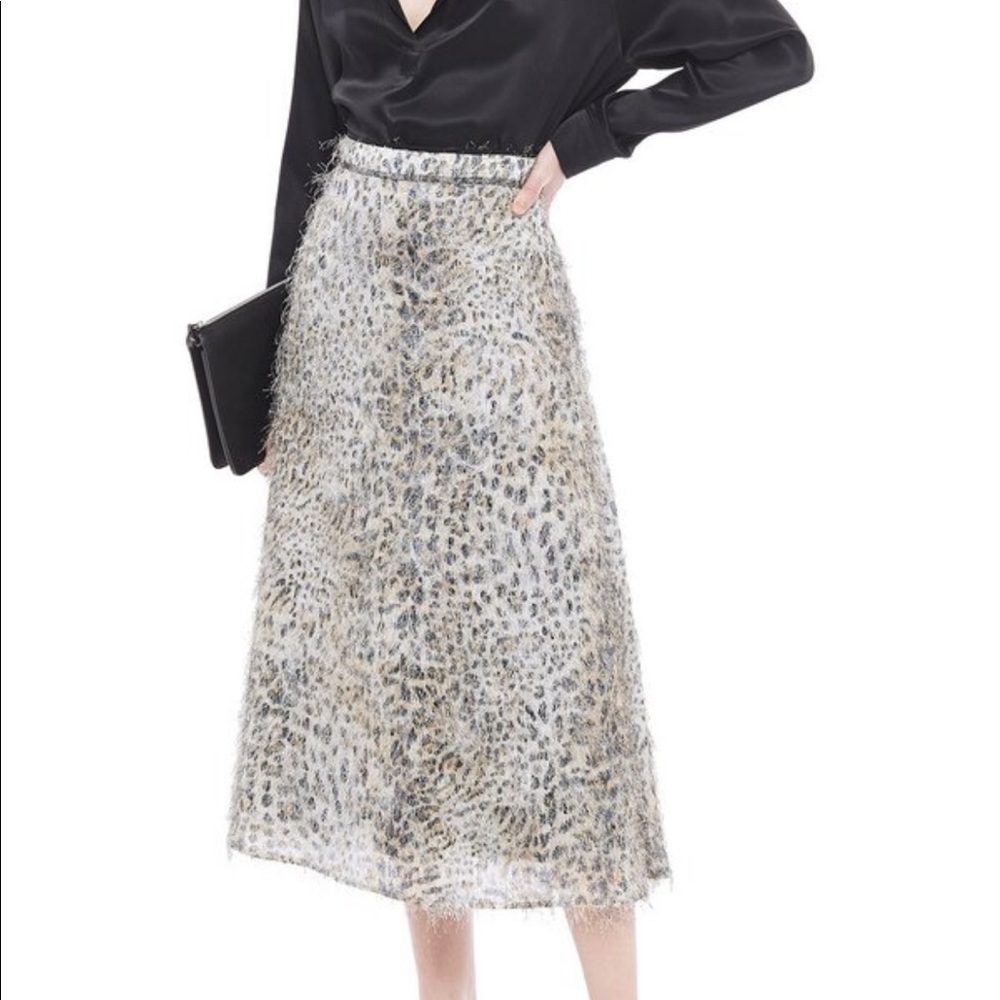 Alexander McQueen Leopard-Print Fil Coupé Midi Skirt